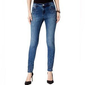 INC International Concepts Regular Fit Skinny Leg Jeans in Blue Wash Women’s 4P